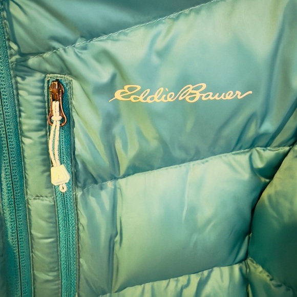 Eddie Bauer Women's Downlight 2.0 Hooded Puffer Jacket Meridian Blue Medium TALL - Picture 4 of 15